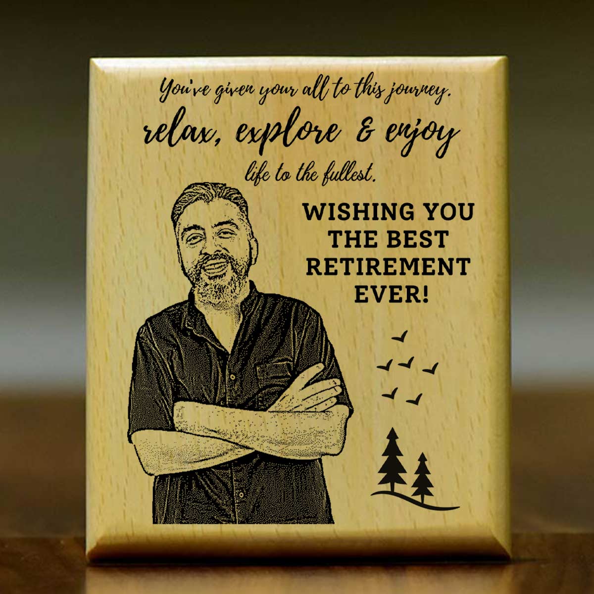 Personalized Best Retirement Ever Engraved Wooden Photo Frame Gift For Retirement