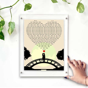 Our Song – Heart-Shaped Lyrics Frame with Romantic Silhouette