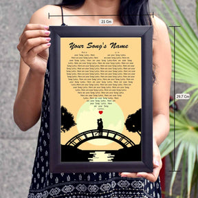 Our Song – Heart-Shaped Lyrics Frame with Romantic Silhouette