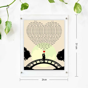 Our Song – Heart-Shaped Lyrics Frame with Romantic Silhouette