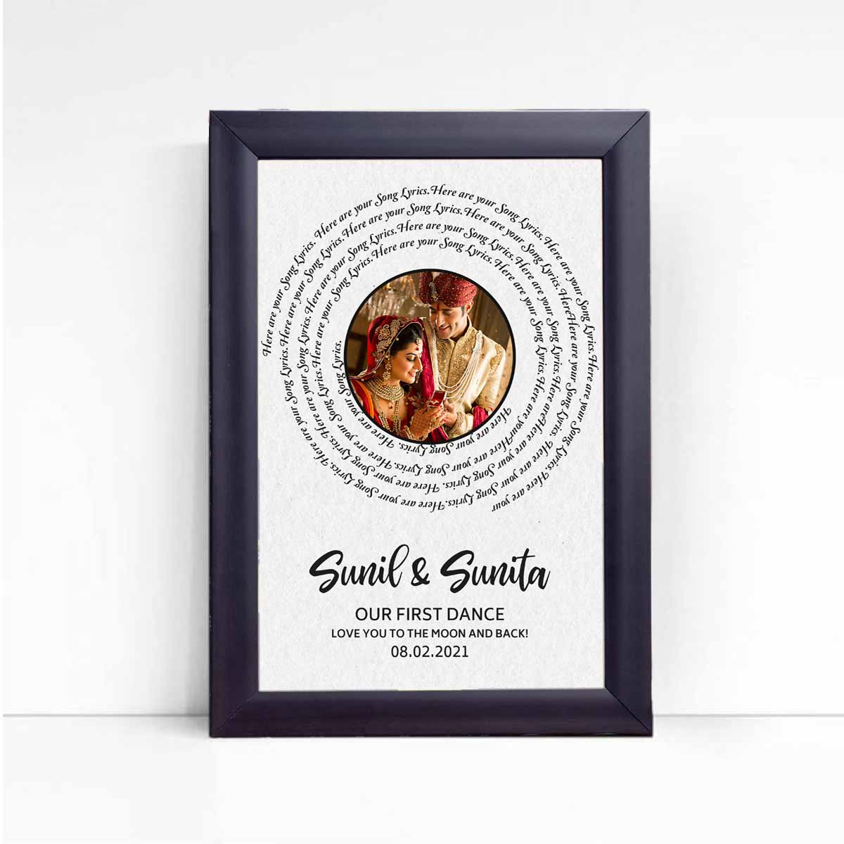 Personalised Spiral Song Lyrics Photo Frame – Special Moments