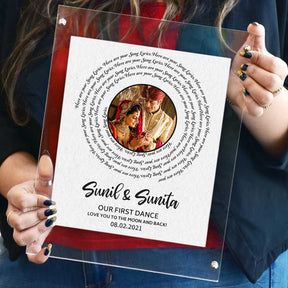 Personalised Spiral Song Lyrics Photo Frame – Special Moments