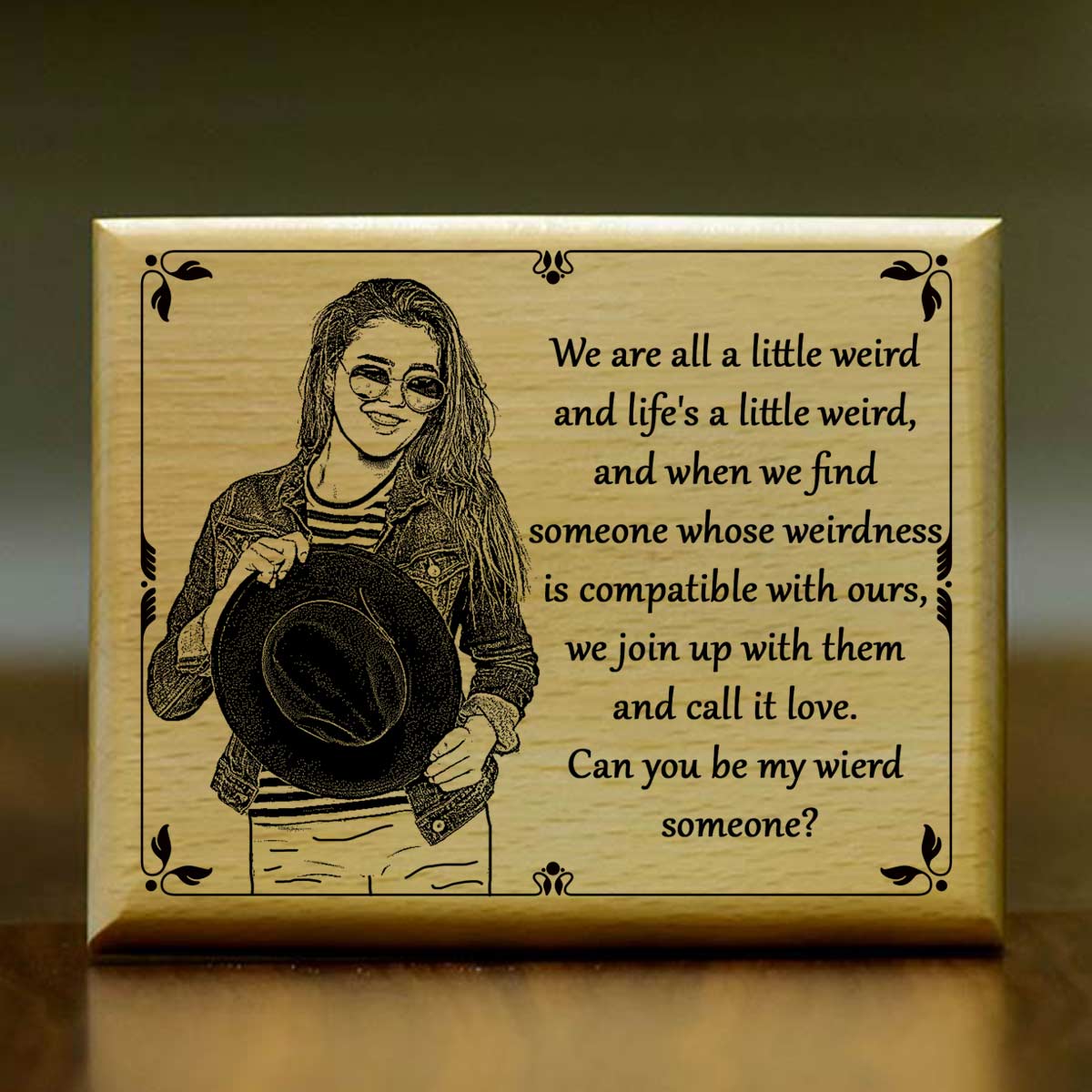 Personalized Be My Wired Engraved Wooden Proposal Photo Frame Gift