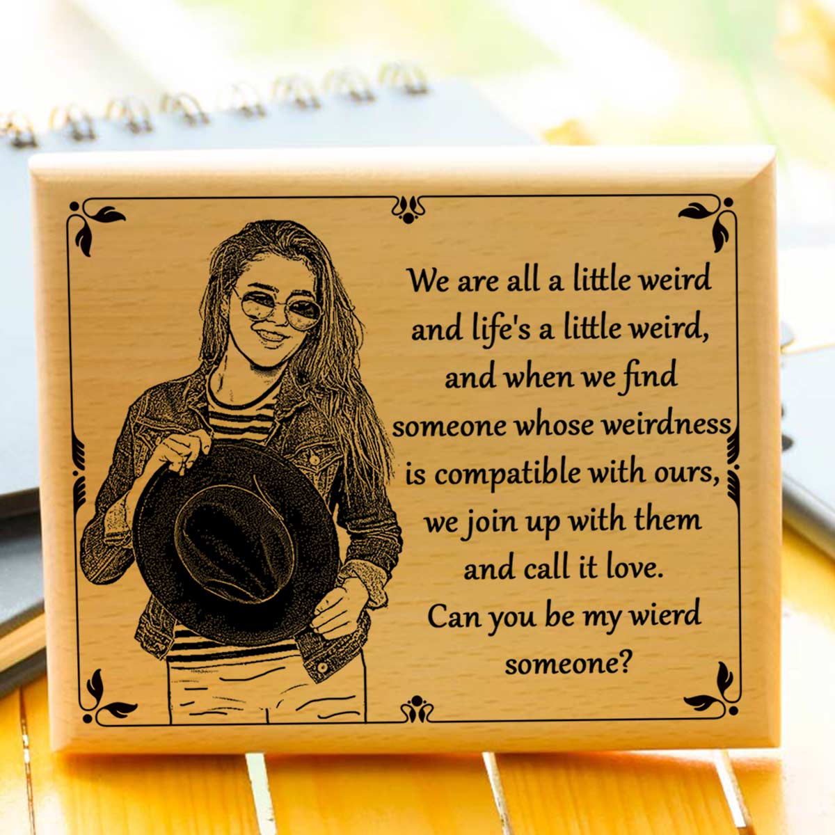 Personalized Be My Wired Engraved Wooden Proposal Photo Frame Gift