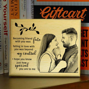 Customized Beyond My Control Engraved Wooden Photo Frame Gift For Couple