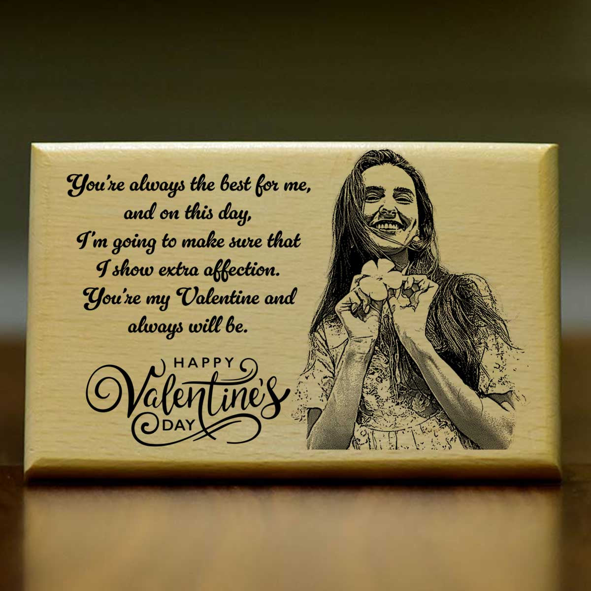 Customized Always The Best Engraved Wooden Photo Frame Gift For Valentine's Day