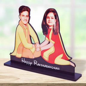 Personalised Brother Sister Photo Caricature for Raksha Bandhan