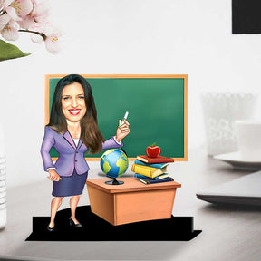 Personalised Caricature Gift for Teacher (Female)