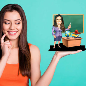 Personalised Caricature Gift for Teacher (Female)