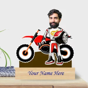 Personalized Caricature for Mountain Bike Lover with Custom Name