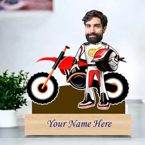 Personalized Caricature for Mountain Bike Lover with Custom Name