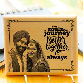 Two Souls, One Journey – Personalized Wooden Engraved Plaque
