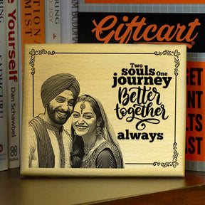 Two Souls, One Journey – Personalized Wooden Engraved Plaque