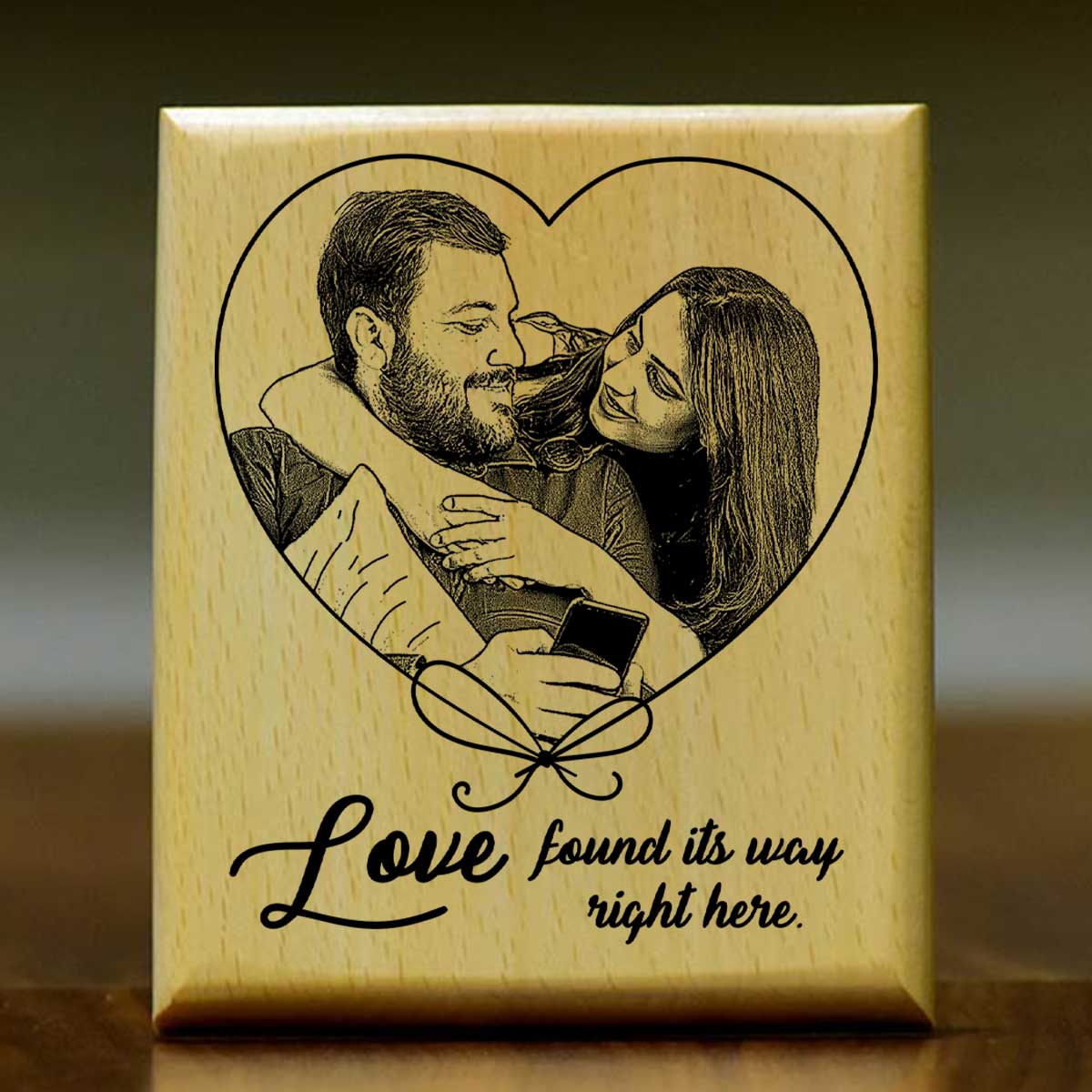 Love Found Its Way – Personalised Wooden Engraved Plaque