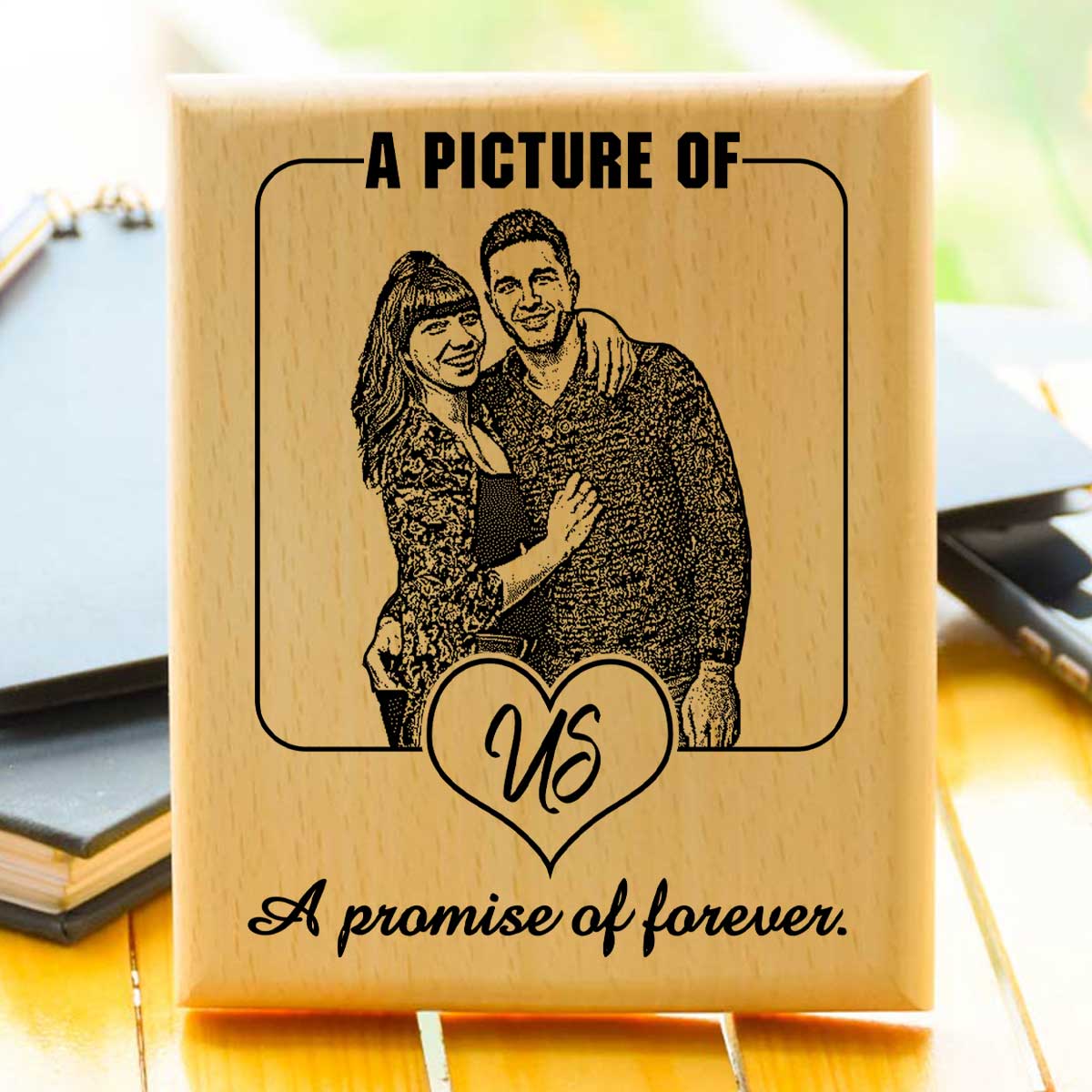 A Promise of Forever – Personalised Wooden Engraved Plaque