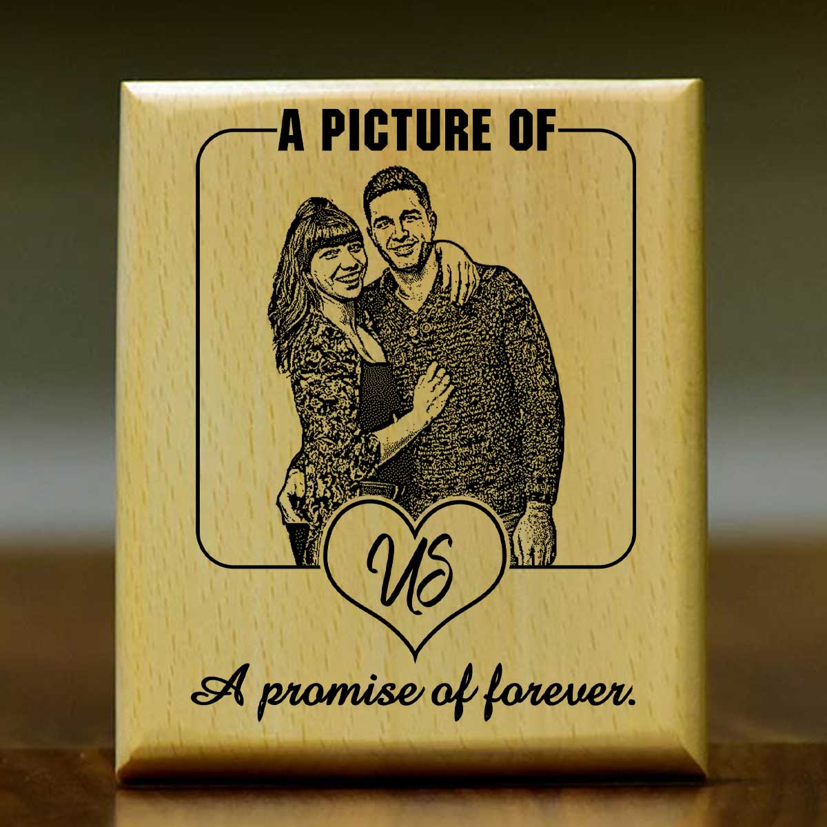 A Promise of Forever – Personalised Wooden Engraved Plaque