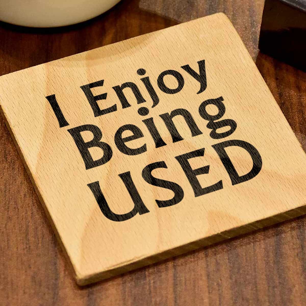 Fun & Naughty Conversation Starters Set of 4  Engraved Wood Coasters