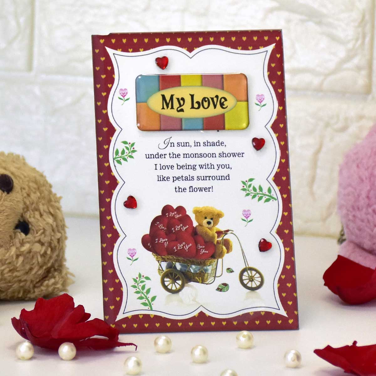 Glass Photo Keepsake with Cute Love Poem