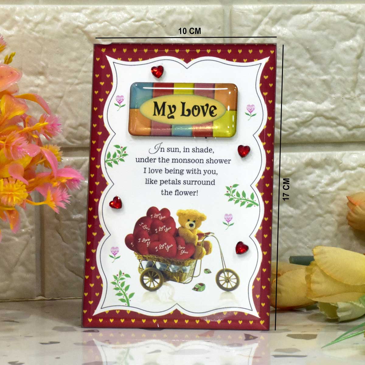 Glass Photo Keepsake with Cute Love Poem