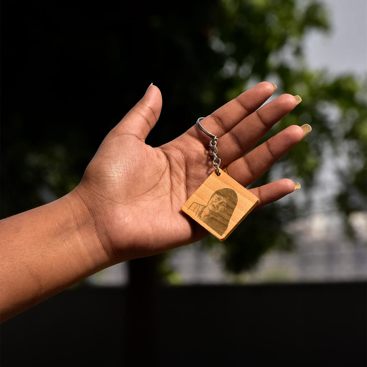 Engraved Wooden Keychain for Women