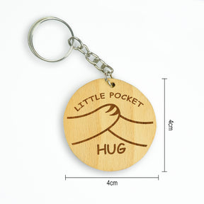 Little Pocket Hug Engraved Wooden Keychain