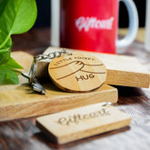Little Pocket Hug Engraved Wooden Keychain
