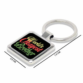 World's Okayest Brother Metal Keychain