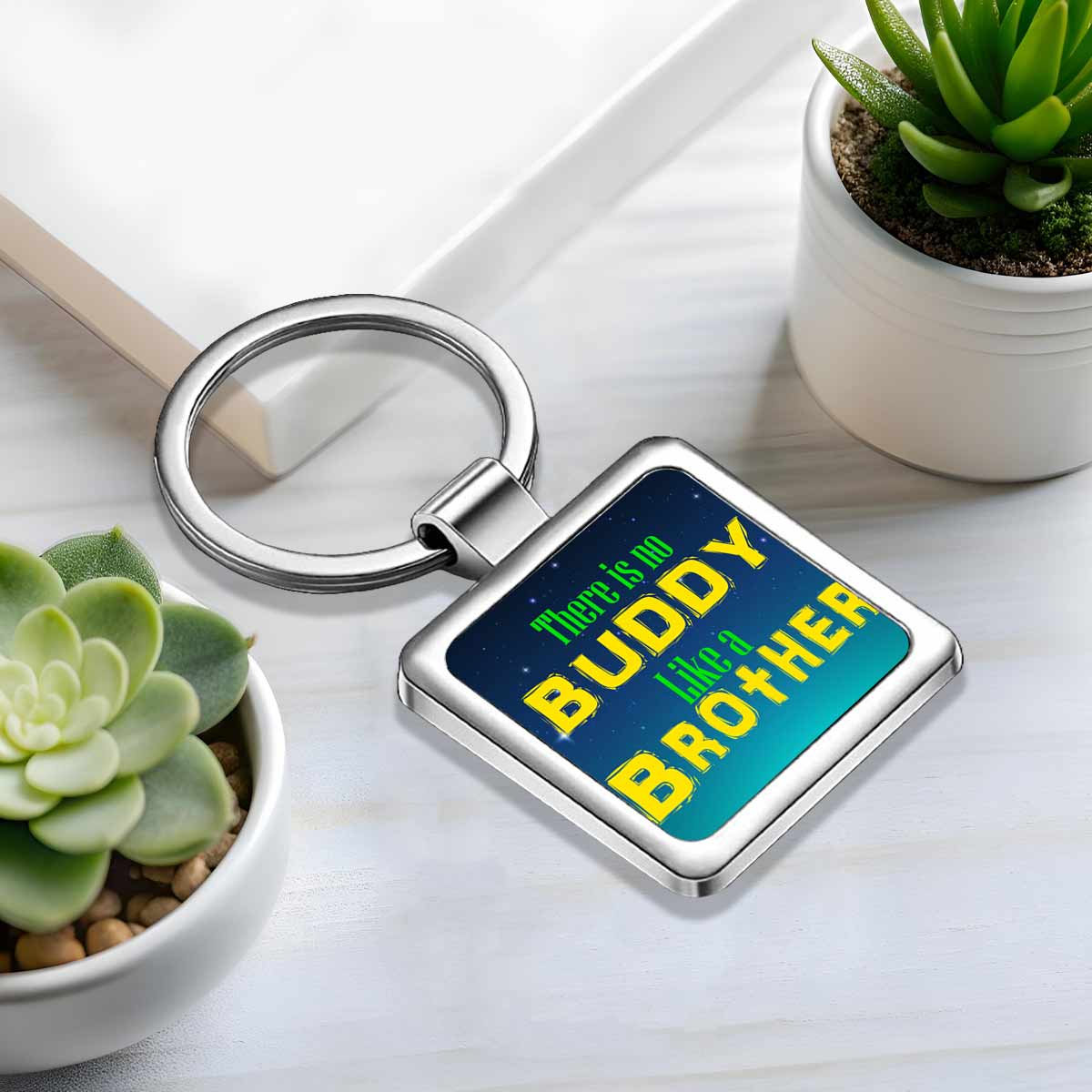 There is no Buddy like Brother Metal Keychain