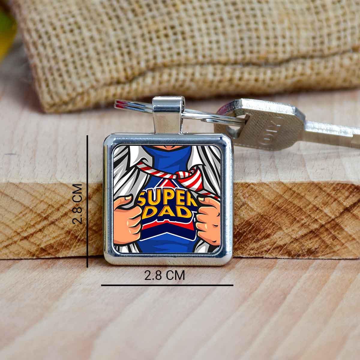 SuperDad Metal Keychain