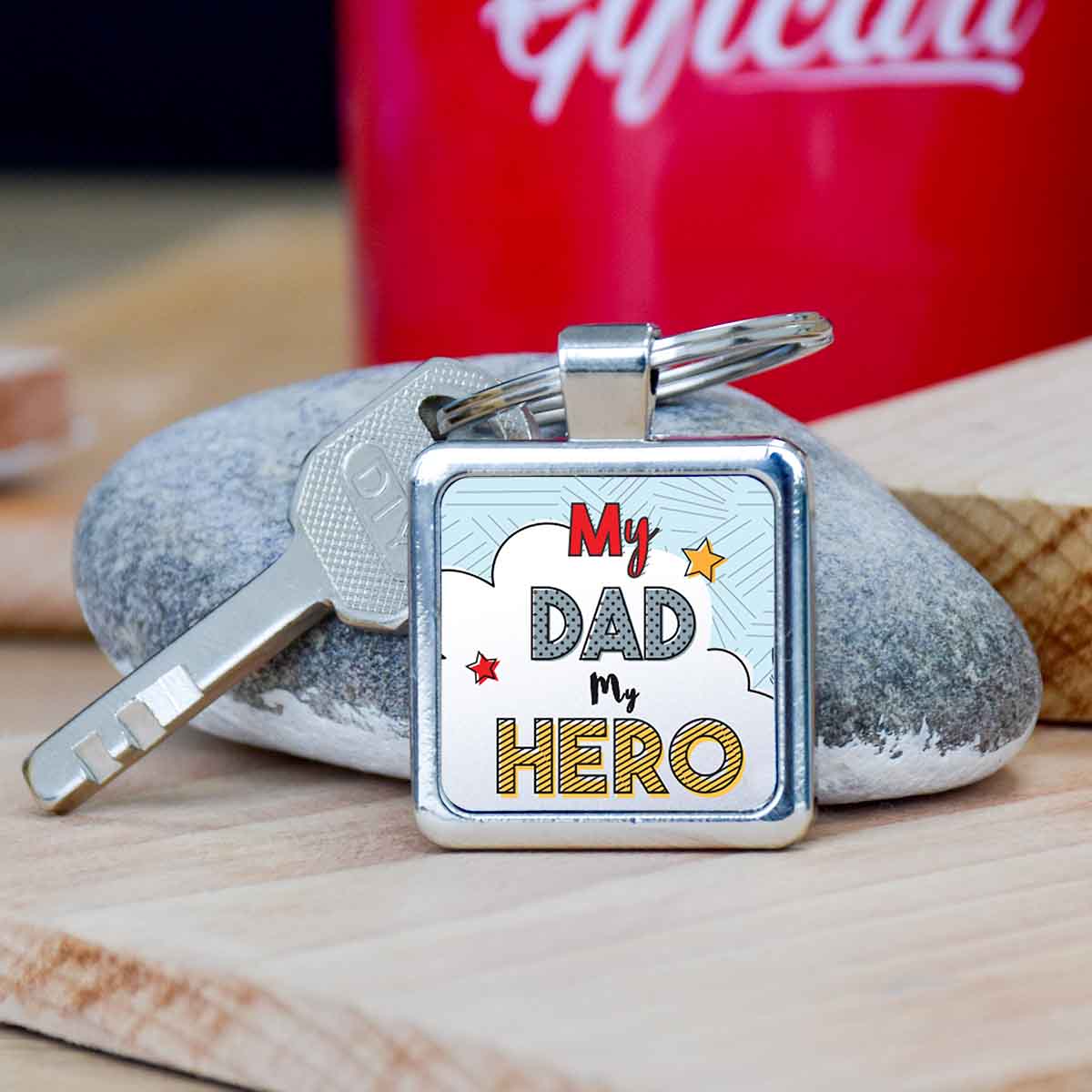 My Father My Hero Metal Keychain