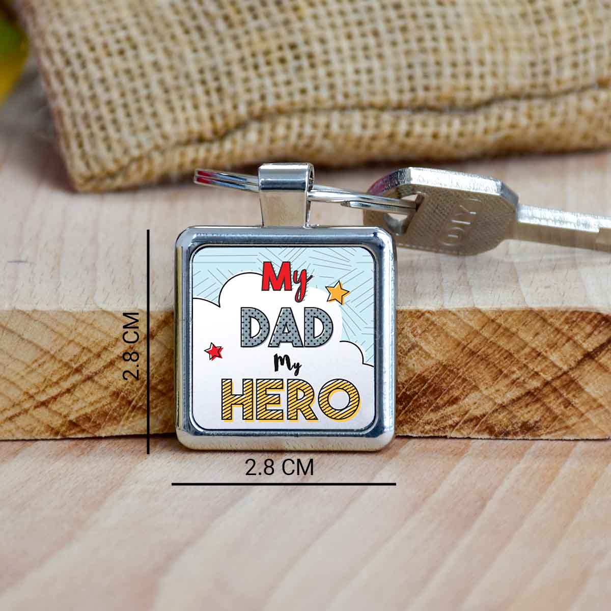 My Father My Hero Metal Keychain