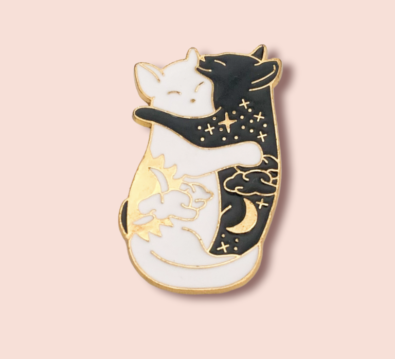 ‘YIN YANG CATS’ Lapel Pin