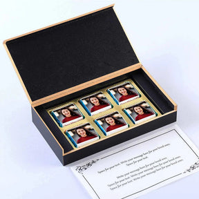 Red & Black women's day personalised chocolates gift
