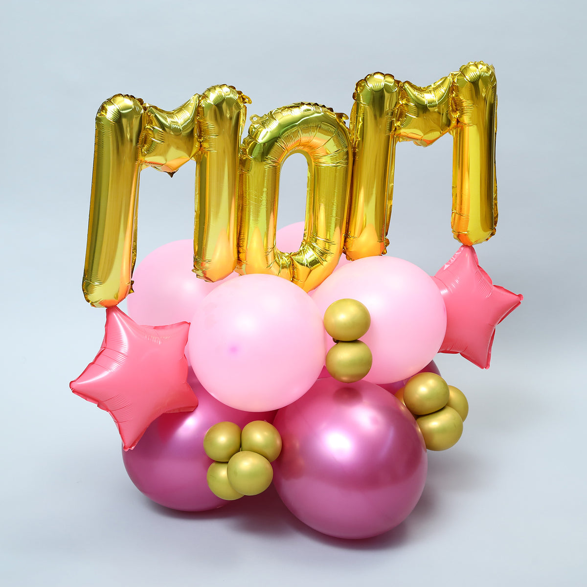 Mom Pink & Golden Balloons Arrangement-1