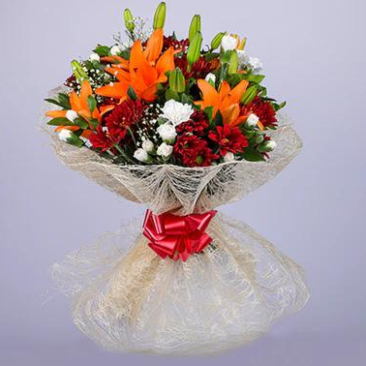 Blooming Lillies and Chyrsanthemum Bouquet
