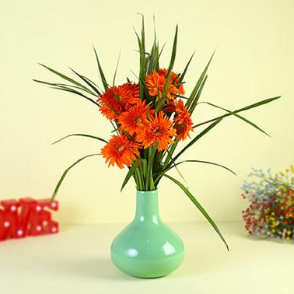 Sunny Orange Flower Arrangement