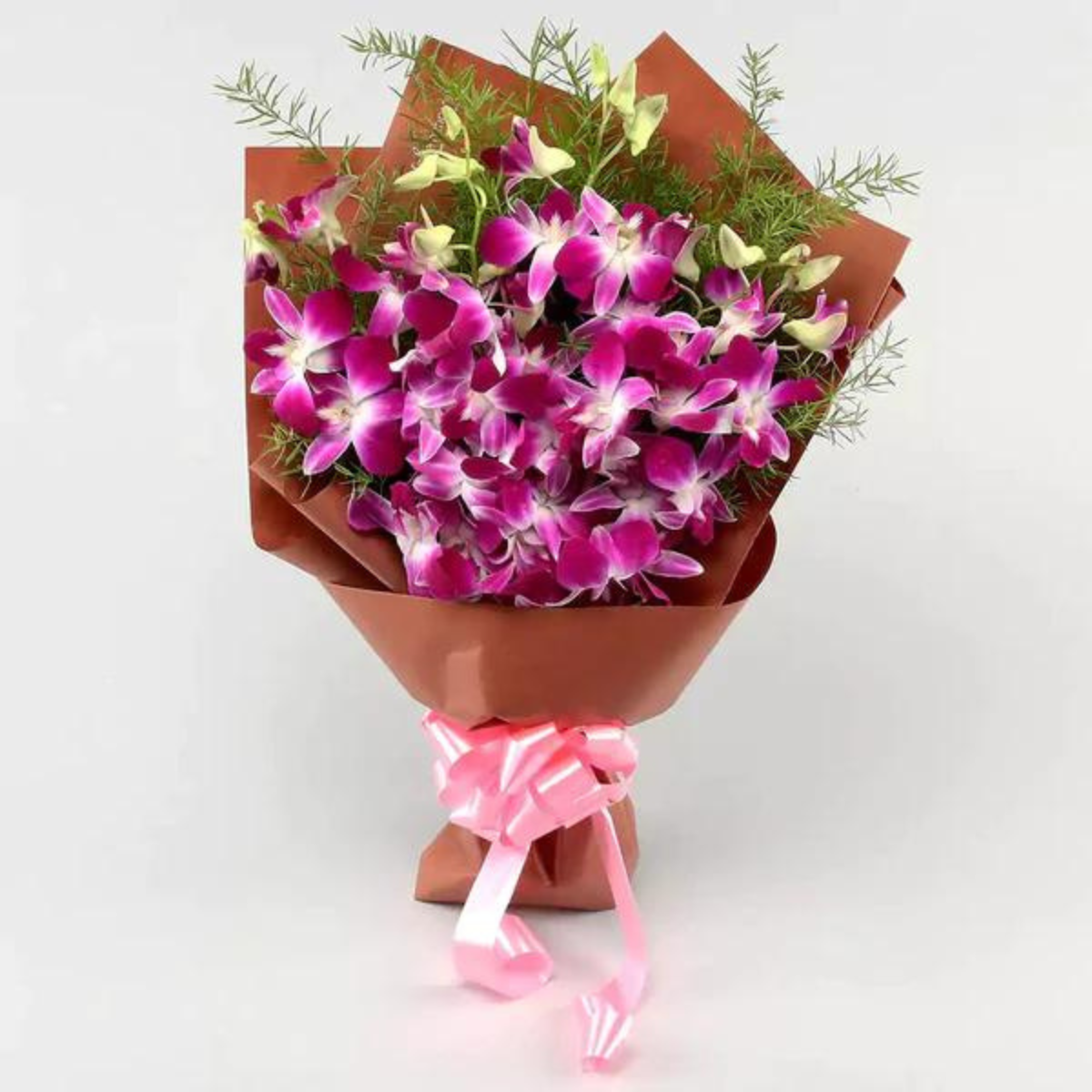 6 Exotic Purple Orchids Bouquet