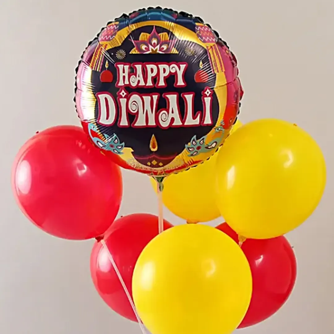 Glowing Happy Diwali Balloon Bouquet