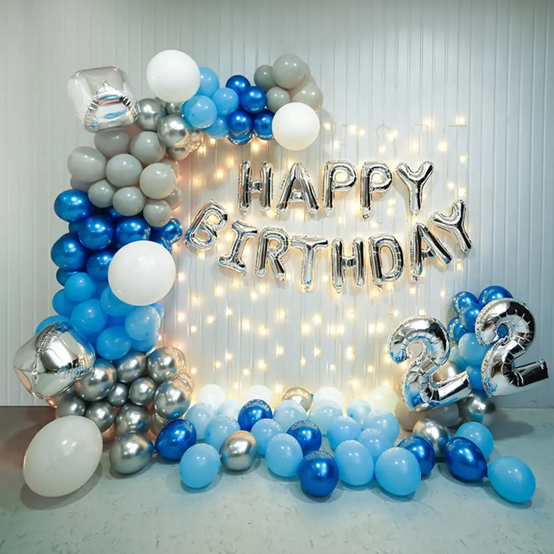 Blue Birthday Bliss Balloon Decor