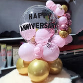 Pink and Gold Anniversary Balloon Bunch