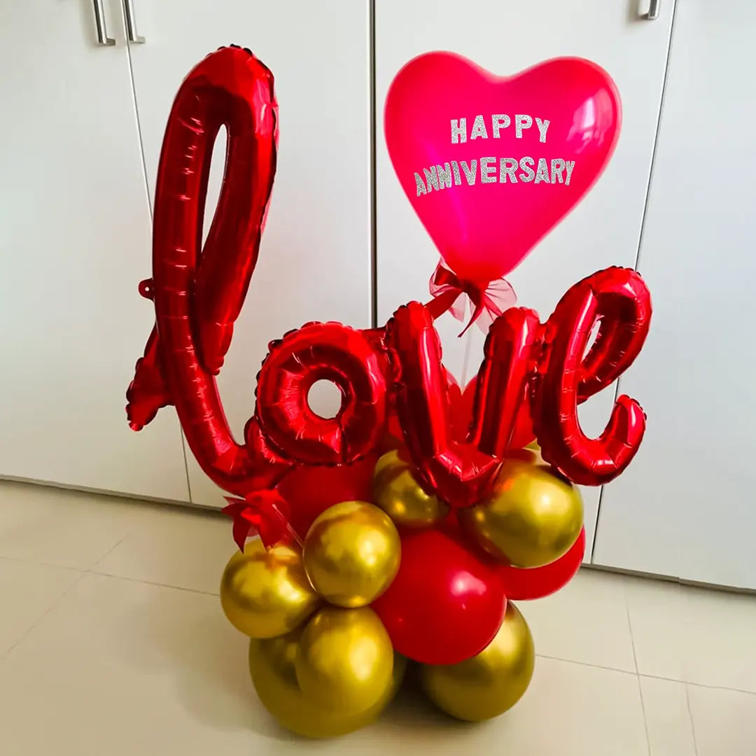 Happy Anniversary Sparkling Balloon Bouquet