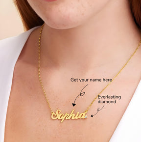 Personalised Diamond Studded Classic Cocktail Name Pendant