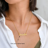 Personalised Diamond Studded Cursive Name Pendant