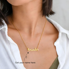 Personalised Diamond Studded Cursive Name Pendant