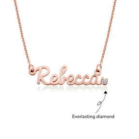 Personalised Diamond Studded Cursive Name Pendant