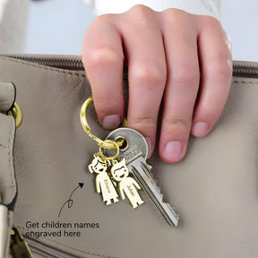 Personalised Engraved Children Charms Keychain