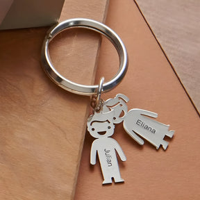 Personalised Engraved Children Charms Keychain