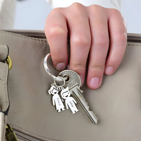 Personalised Engraved Children Charms Keychain