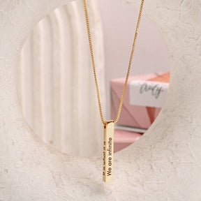 Personalised Engraved Cuboid Memory Bar Pendant