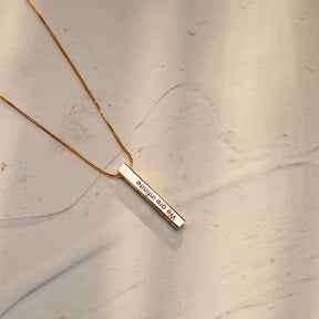 Personalised Engraved Cuboid Memory Bar Pendant